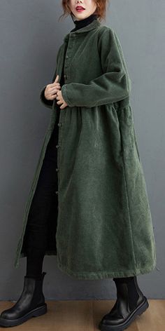 Corduroy Coat, Women Coats, Green Corduroy, Mode Inspiration, Limited Stock, Smart Casual