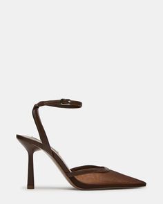 ALLIANCE Mesh Brown Pointed Toe Pump | Women's Heels – Steve Madden Mama Saturn, Brown Heels Outfit, Nude Heels Outfit, Dark Brown Heels, Brown Kitten Heels, Pointed Heels Outfit, Fit Pics, Steve Madden Pumps, Brown Pumps