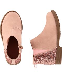 Toddler Girl OshKosh Glitter Ankle Boots | OshKosh.com Glitter Ankle Boots, Taupe Ankle Boots, Shoe Wardrobe, Toddler Girl Shoes, Kids Boutique Clothing, Girls Shoes Kids, Kids Denim, Boy Shoes, Girl Shoes