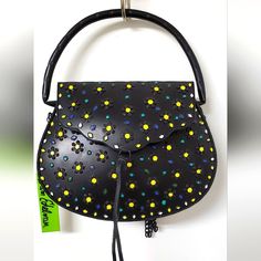 New With Tags So Cute And Unique!! Bag Is Made Of Black Iron With Whimsical Yellow Raised/Textured Daisy Embellishments Despite Being Metal, It Isn't Heavy Carry By Its Handle Or The Metal Chain Shoulderstrap (Approx 24" Drop) * Plain But Roomy, Lined Interior * Darling, Unique Purse! Measures: 9"X7"X2" Handmade Black Bags For Spring, Yellow Tote Satchel With Mobile Phone Bag, Yellow Handheld Satchel With Adjustable Strap, Yellow Satchel With Adjustable Strap For Evening, Evening Yellow Satchel With Top Carry Handle, Yellow Evening Satchel With Top Carry Handle, Yellow Top Handle Shoulder Bag For Evening, Yellow Top Handle Evening Shoulder Bag, Yellow Top Handle Bag For Spring