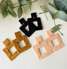 Beautiful square shape earrings with lace detailing. In mustard, black and beige. Lace Earrings, Black And Beige, Square Shape, Favorite Jewelry, Jewelry Earrings Dangle, Etsy Earrings, Mustard, Dangle Drop Earrings, Dangle Earrings