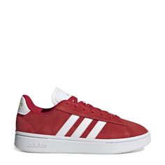 Take a peek at the Women's Grand Court Alpha Court Sneaker. Free shipping on your favorite Adidas shoes, boots, sandals, and more. Casual Adidas Logo Suede Sneakers, Casual Adidas Sneakers With Logo, Casual Adidas Suede Skate Shoes, Casual Adidas Logo Suede Skate Shoes, Casual Suede Adidas Skate Shoes, Red Sneakers Outfit Women, Red Sneakers Women, Red Sneakers Outfit, Dress Sandals Flat