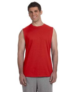 Adult Ultra Cotton® 6 oz. Sleeveless T-Shirt - RED - XL | Gildan Adult Ultra Cotton 6 oz. Sleeveless T-Shirt in Red Size XL 0, 2700 Corporate Outfits, Muscle T Shirts, Sleeveless T Shirt, Muscle Tank Tops, Womens Jersey, Cotton Tank Top, Sleeveless Tshirt, Wholesale Clothing, Shirt Style