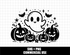 halloween pumpkins and ghost svg cut file