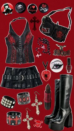 2000s Goth Fashion, 2000s Goth, Alt Outfits, Rock Outfits, Really Cute Outfits