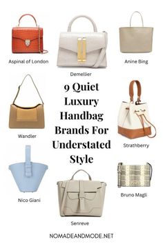 Old Money Style Bags, Old Money Bags For Women, Quiet Luxury Handbags, Quiet Luxury Brands, Quiet Luxury Bags, Quiet Luxury Fashion Summer, Old Money Bags, Quiet Luxury Outfits, Old Money Brands