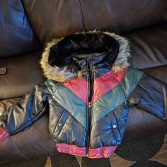 Kids Pu Leather Bomber,Color: Black/Red/Green. Also Color Black Limited Sizes. These Coats Are Unisex For Boys Or Girls!!!! Multicolor School Winter Outerwear, Multicolor School Outerwear For Fall, Multicolor Fall Outerwear For School, Kids Coats, Fox Fur, Kids Jacket, Red Green, Black Red, Pu Leather