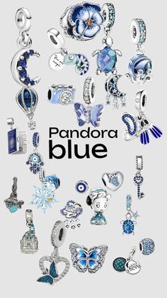 Blue Pandora Bracelet, Pandora Azul, Pandora Charms Pink, Pandora Blue, Pandora Bracelet Charms