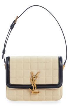 A pivoting YSL insignia secures the flap of a quilted suede shoulder bag cut in a structured satchel silhouette for a look that's always in style. Turnlock closure Adjustable shoulder strap Leather Made in Italy Designer Handbags Designer Quilted Rectangular Flap Bag, Woman Bags Handbags, Coco Chanel, Designer Handbags, In Style, Bags Handbags, Leather Straps, Saint Laurent, Satchel