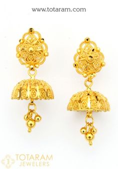 Gold Drop Earrings - Buy Online 22K Indian Gold screw back Drop Earrings, South Indian Gold Drop Earrings like gold jhumkas, Gold Makarakundanalu earrings, Indian Gold chandelier earrings made in India. South Indian Gold Drop Earrings with south Indian style screw backs (Madras Screw) or Bombay screw back Gold Drop earrings made in India. View latest designs of Indian gold Drop earrings Traditional Gold Cluster Earrings For Pierced Ears, Classic Dangle Earrings For Celebration, Yellow Gold Festive Earrings, Gold Makarakundanalu, Makarakundanalu Earrings, Jhumkas Gold, Gold Jhumkas, South Indian Style, Gold Chandelier Earrings