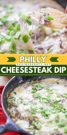 Learn how to make the best Philly cheesesteak dip recipe! Perfect pair for your game day menu ideas! This creamy dip has tender steak and melty cheese that makes it hard to resist. Tastes like your favorite sandwich but in appetizer form. Yum! Philly Cheesesteak Dip, Cheesesteak Dip, Philly Cheese Steak Dip, Best Philly Cheesesteak, Easy Dip, Tender Steak, Easy Dips, Creamy Dip, Philly Cheesesteak