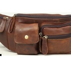 The Fanny Pack Men's Bum Bag Hip and Waist Pack Button Secret Pocket, Leather Company, Waist Pouch, Leather Fanny Pack, Day Bag, Men Looks, Classic Leather, Classic Man, Sling Bag