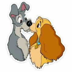 lady and the tramp kissing sticker