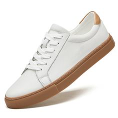 Olivia Mark - Premium Genuine Leather Platform Sneakers for Sports and Casual Wear Sneakers Walking, Low Cut Shoes, Trending Flats, Round Toe Sneakers, Fashion Shoes Flats, Fashion Footwear, Flats Shoes, Casual Flats, Platform Sneakers