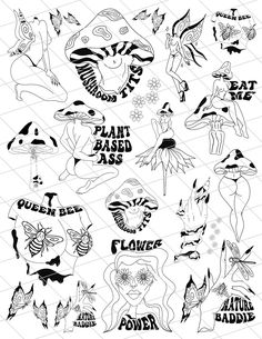 an image of various tattoos and body art