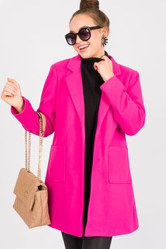 Penelope Coat, Hot Pink - New Arrivals - The Blue Door Boutique Swag Ideas, Blue Door, Boutique Clothing, Cute Dresses, Women's Blazer, What To Wear, Hot Pink, New Arrivals, Customer Service