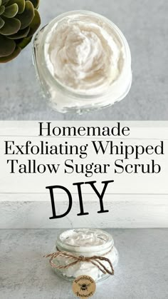 This homemade scrub for glowing skin combines the benefits of grass fed tallow with organic raw sugar. It’s the most amazing exfoliator ever! When it comes to glowing skin, one of the best ways to achieve it is through some form of exfoliation. Of course, there are a lot of products out there full of chemicals and toxins that can hurt you in the long run. My solution? Make your own homemade scrub for glowing skin! Tallow Benefits, Moisturizing Body Scrub, Body Scrub Recipe