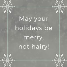 a quote that says, may your holidays be merry, not hair't