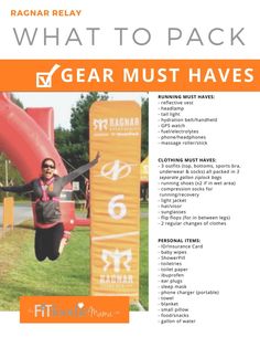 an advertisement for gear must haves with a woman jumping in the air and holding her arms out