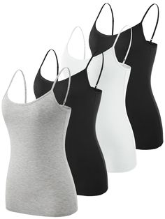 PRICES MAY VARY. ✅MATERIAL - 95% Modal, 5% spandex.Modal fabric soft and comfortable,this womens camisole is made with soft, naturally breathable fabric. ✅FEATURE - Women's tanks & camis with spagetti adjustable strap will give a perfect fit,The tank tops basic layering for women will fits your body nicely, touches soft against the skin, looks dressy, feels comfy, all of this equals the perfect adjustable strap camisoles. ✅MULTIPLE COLOR OPTIONS - Since the basic camisole are essentials and nece Everyday Tank Tops, Undershirt Tank Top, Strap Tank Top, Womens Camisoles, Women Skin, Casual Tanks, Spaghetti Strap Tank Top, Tank Top Camisole, Womens Basic