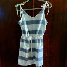 Light Gray And White Stripe Cotton Dress Summer Tank Dress, High Neck Mini Dress, Ruffle Trim Dress, Small Black Dress, Blue Shirt Dress, Mauve Dress, Mini Skater Dress, Chambray Dress, Cotton Midi Dress