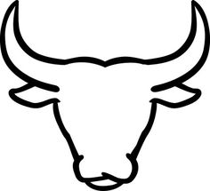 the bull's head is drawn in black and white