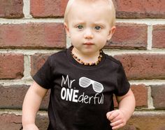 Mr ONEderful 1st Birthday shirt Front and Back by HappyBrooke Cute Black Shirt For Birthday, Black Cute Shirt For Birthday, Playful Black T-shirt For First Birthday, Playful Black Top For First Birthday, Playful Black Tops For First Birthday, Cute Black Top For First Birthday, Cute Black Tops For First Birthday, Black Shirt For Summer Birthday, Black Summer Shirt For Birthday