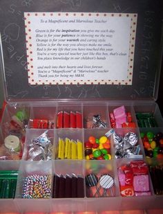 an open box filled with lots of candy