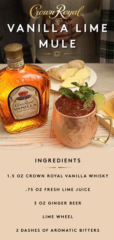 an advertisement for a cocktail bar with ingredients