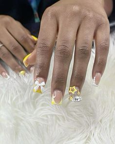 @classifiedpisces Yellow Nails Short, Nextgen Nails, French Acrylic Nails