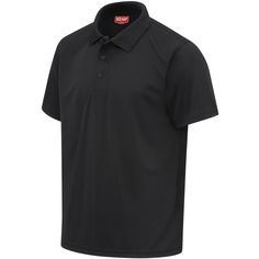 a black polo shirt with the word, men's short sleeves and collars