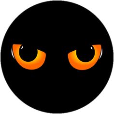 an orange eyes on a black circle