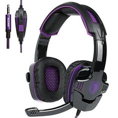 a pair of gaming headset with microphone and headphones on top of each other