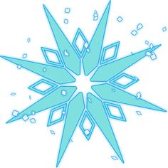 a snowflake is shown in blue on a white background with squares and rectangles