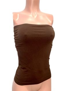 Brown Tube Top, Forest Punk, Summer Brown, Dinner Wear, Low Cut Top, Glam Tops, Everyday Clothing, Seamless Top, Earthy Outfits