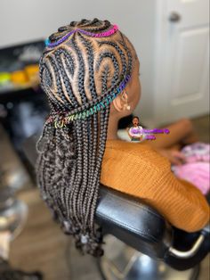 Kids Stitch Braids, Kiddie Hairstyles, Kids Braids With Beads, Daughter Hairstyles, Braiding Styles