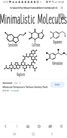 an iphone screen with the text minimalistic moleculas written in different languages