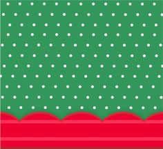 a green and red background with white dots