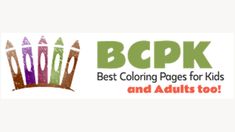 the logo for bcpk coloring pages for kids and adults to go on sale