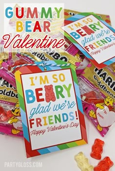 gummy bear valentine's day cards and candies