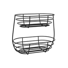 two metal baskets sitting on top of each other