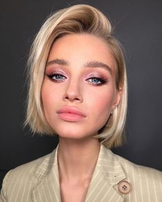 Airbrushed Wedding Makeup, Wedding Hairstyles And Makeup, Natural Glam Makeup, Pink Eye Makeup, Pink Eye, Soft Glam Makeup, Brand Photoshoot