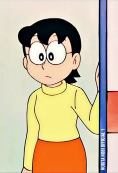 an animated image of a woman with glasses on her face, holding a pencil in one hand and looking at the viewer