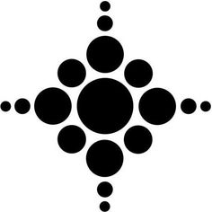 a black and white image of several dots in the shape of a snowflake