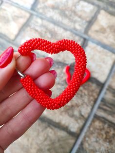 "Beaded heart hoop earring! They will be a wonderful accessory for any of your style! ♡I promise that you will always be in the spotlight with such earrings!♡Ready to ship!! The diametr is 2 \" (5 cm) ❤ CUSTOM ORDERS It is ABSOLUTELY HANDMADE . So if you like this item in a different color or size, send me a message please. I will send you a link for a \"custom order\" and you'll be able to place the order there. Please feel free to communicate with me. SHIPPING Item will be shipped carefully pa Handmade Trendy Heart Drop Earrings, Trendy Handmade Heart Drop Earrings, Trendy Handmade Jewelry For Valentine's Day, Trendy Handmade Heart Earrings For Valentine's Day, Bohemian Heart-shaped Party Earrings, Adjustable Beaded Heart Earrings As Gift, Colorful Beaded Heart Earrings For Gifts, Colorful Beaded Heart Earrings As Gift, Heart-shaped Earrings With Colorful Beads For Gift