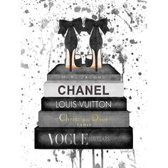 Grey Ink Book Stack Shoe Poster Print by Amanda Greenwood-VARPDXAGD115548 Image 1 Chanel Decoration, Chanel Art Print, Chanel Wallpapers, Chanel Wall Art, Chanel Decor, Vintage Foto's, Chanel Art, Drawing Hands, Hand Reference