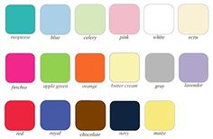 the color chart for different shades of paint