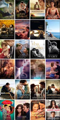 many different movie posters are shown together