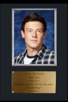 a man with a plaque in front of him that says, fun hudson 1994 - 2013 the show must go all over the place or something