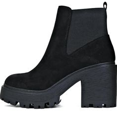 Nwt, Still In Box. Soda Women's Chelsea Platform Block Heel Ankle Bootie, Black, Size 10. 4 Inch Heel Soda Shoes, Platform Block Heels, 4 Inch Heels, Ankle Booties, Size 10, Block Heels, Bootie Boots, Chelsea, Ankle Boots